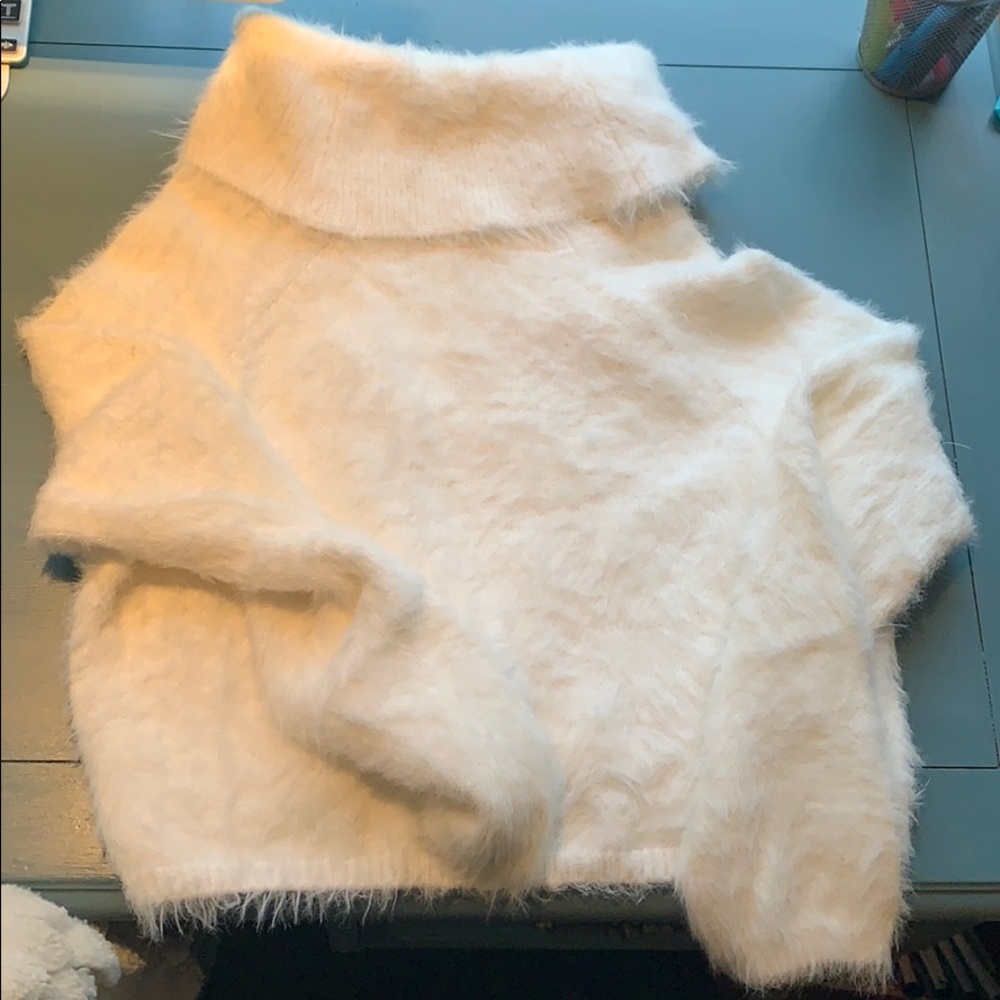 White fuzzy sweater from urban